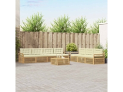 Vidaxl Conjunto De Sofás Para Exterior 8 Unid. Branco E Creme