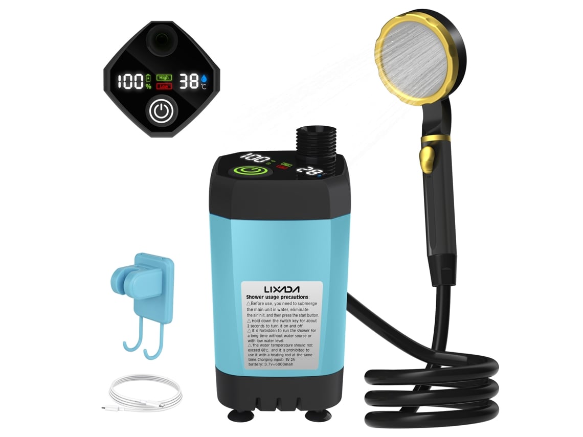 Pump de Chuveiro Portátil Camping com Display Digital