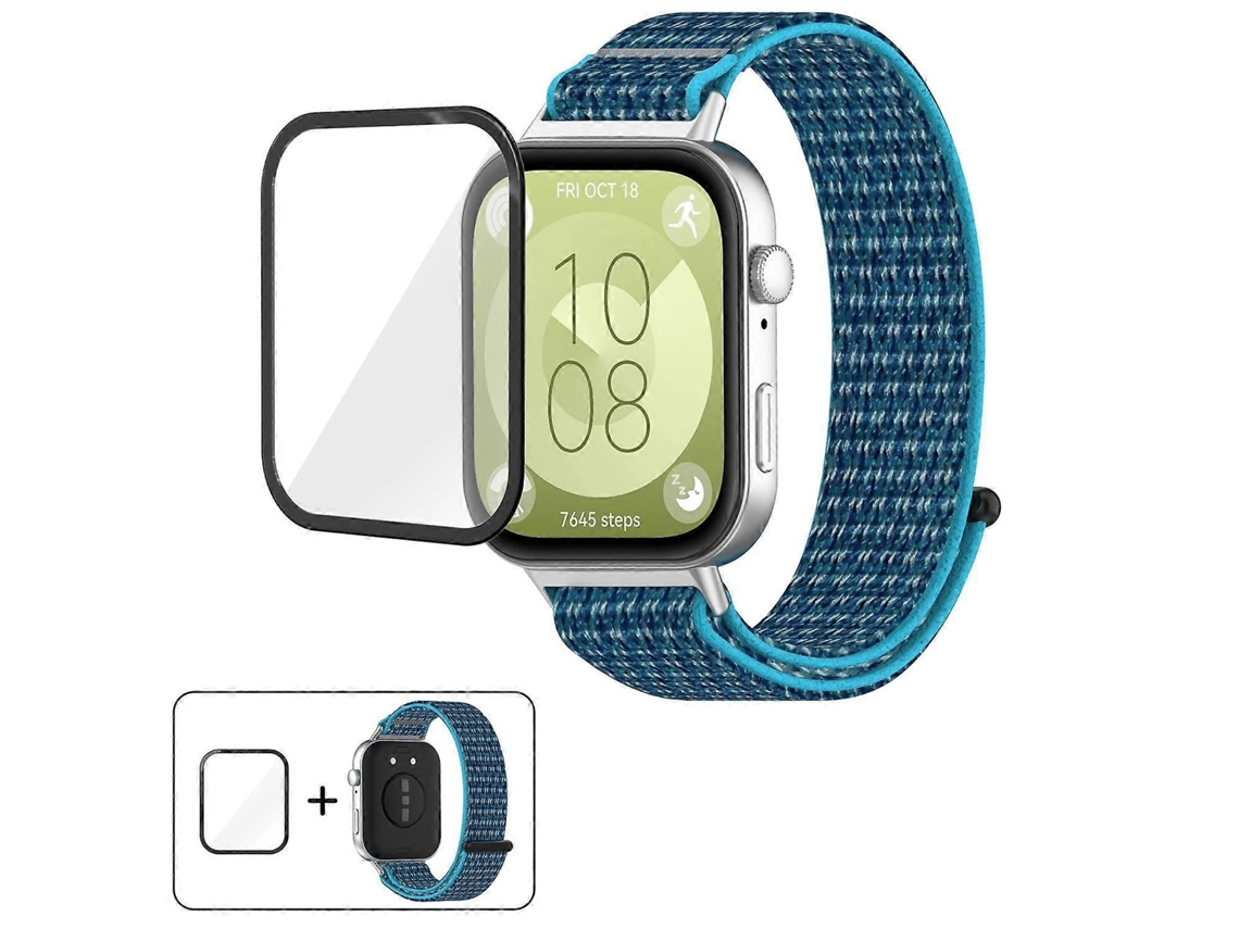 Pulseira De Relógio Em Nylon Com Fecho De Velcro E Película Curva 3d