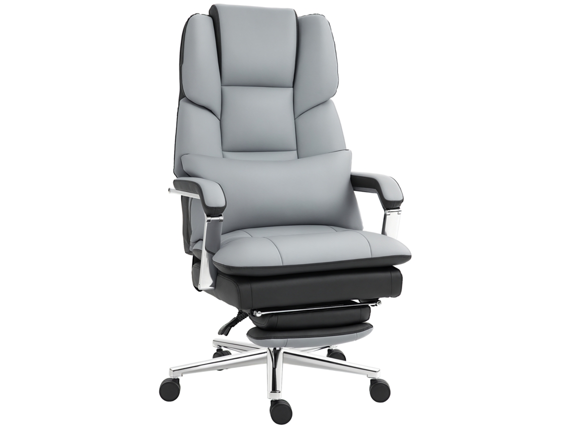 Cadeira de Escritório Ergonômica, Ajustável, 129cm, Cinza Preto, 63x71x123cm | S/MARCA