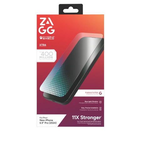 Zagg Glass Xtr4 Protetor De Vidro Para Iphone 16 Pro Max Com Grafeno E Filtro Uv