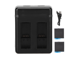 Aetheria carregador de Bateria Duplo com 2 Baterias 1220mah para Câmera Hero 5 6 7 8