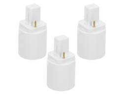 Adaptador De Soquete G24d Para E27, Pacote Com 3 Unidades, 2 Pinos | Branco, Compatível