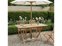 Vidaxl Mesa De Jardim Dobrável Natural 120 X 70 X 75,5 Cm