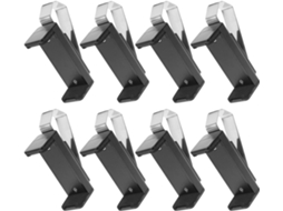 Conjunto De 8 Suportes Ajustáveis Para Controle Remoto De Porta De Garagem Em Abs Preto.