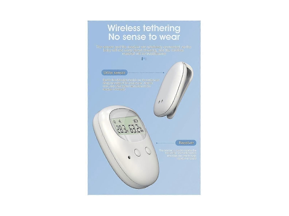 Alarme De Enurese Sem Fio 10-20m Range Vibração Lembrando Alarme De Xixi Com Receptor Para Crianças Potty Training Elder Care