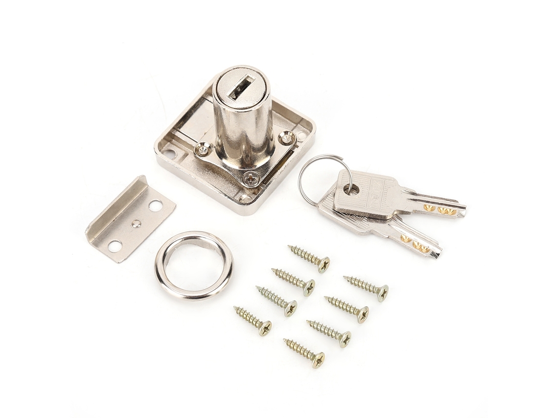 Fechadura De Escritório Laxiscreed Em Liga De Zinco, Para Instalação Até 32 Mm, Ideal Para Armários De Gavetas