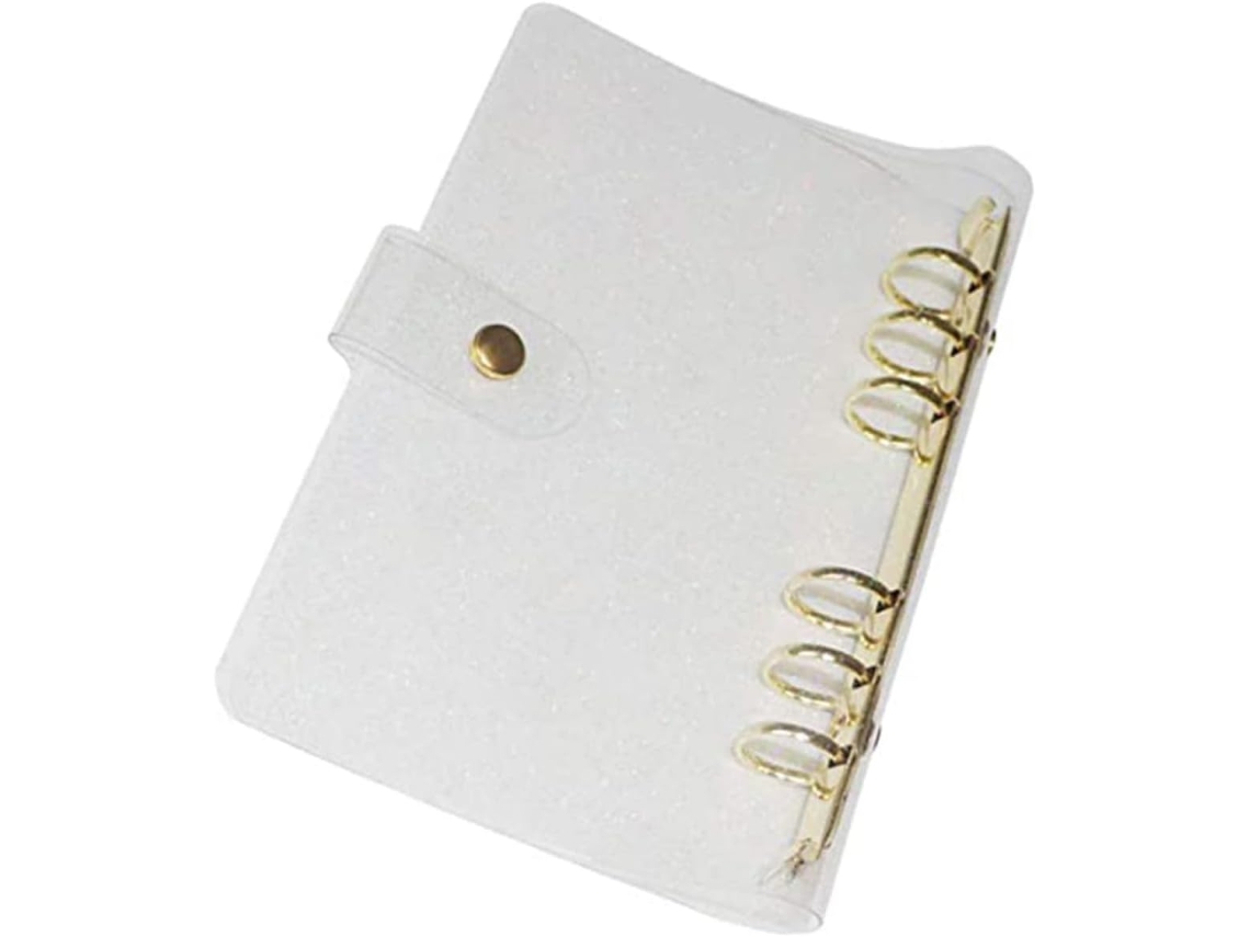 Pasta Transparente Brilhante Em Pvc Para Caderno, Capa Organizadora Recarregável, Leve E Durável Par Gokoco