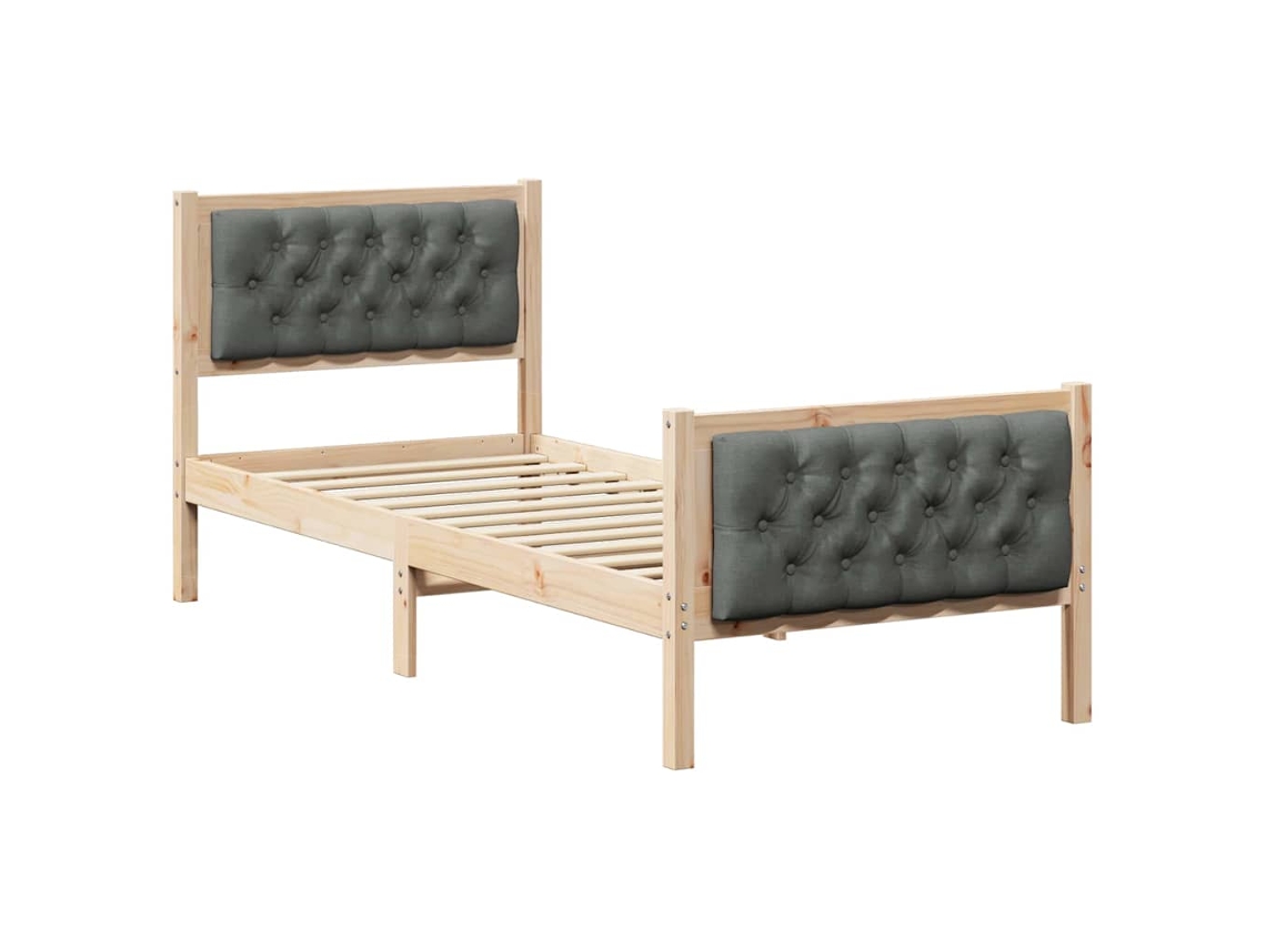 Estrutura da Cama com Cabeceira Cinza Escuro 75x190 cm MAISON EXCLUSIVE