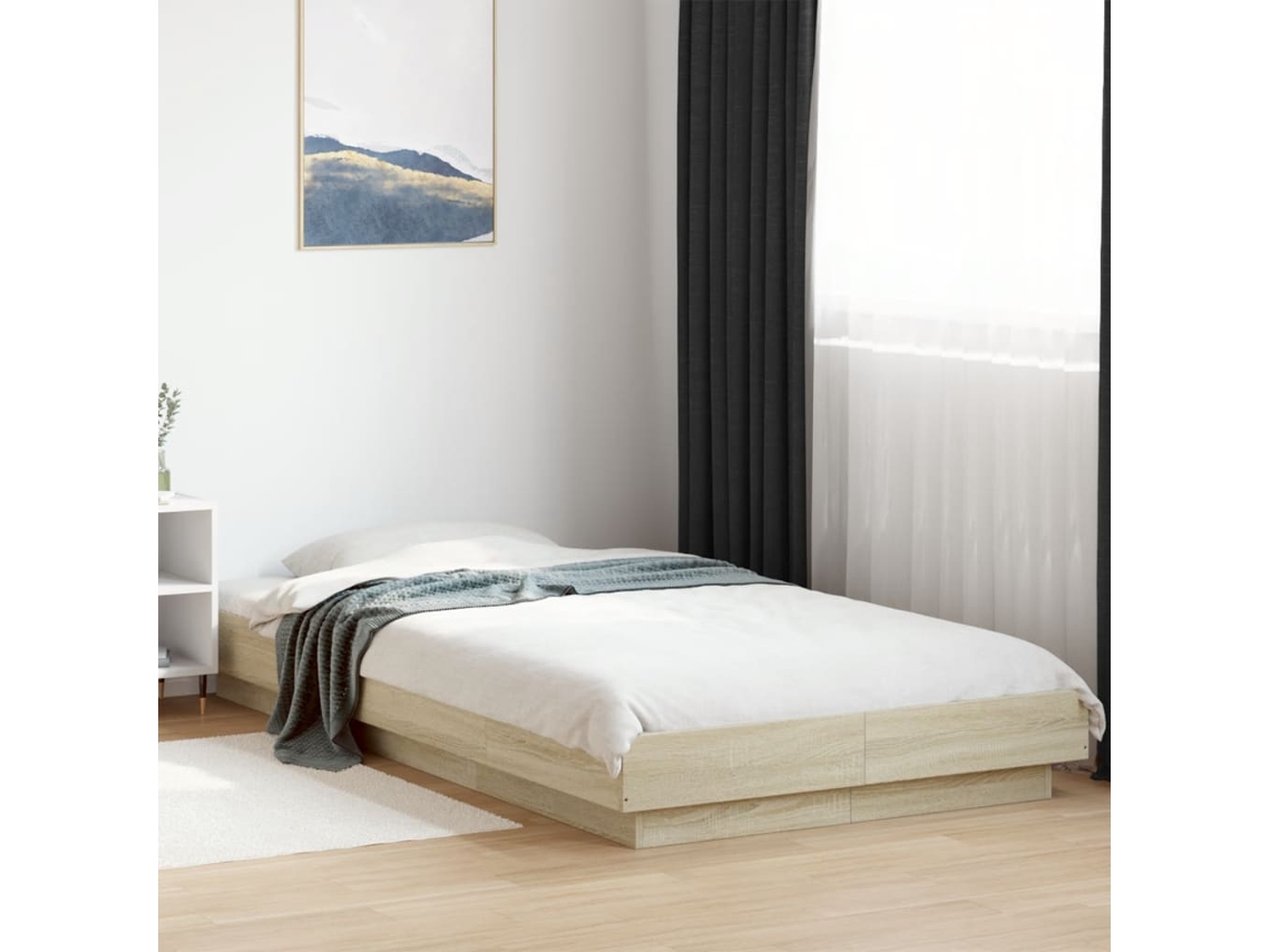 Vidaxl Estrutura De Cama 90x200cm Derivados De Madeira Carvalho Sonoma