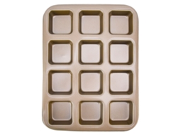 Mini Formas De Pão 12 Cavidade Brownie Assadeira Aço Carbono Muffin Bakeware Cupcake Pão Divisória Molde Dourado
