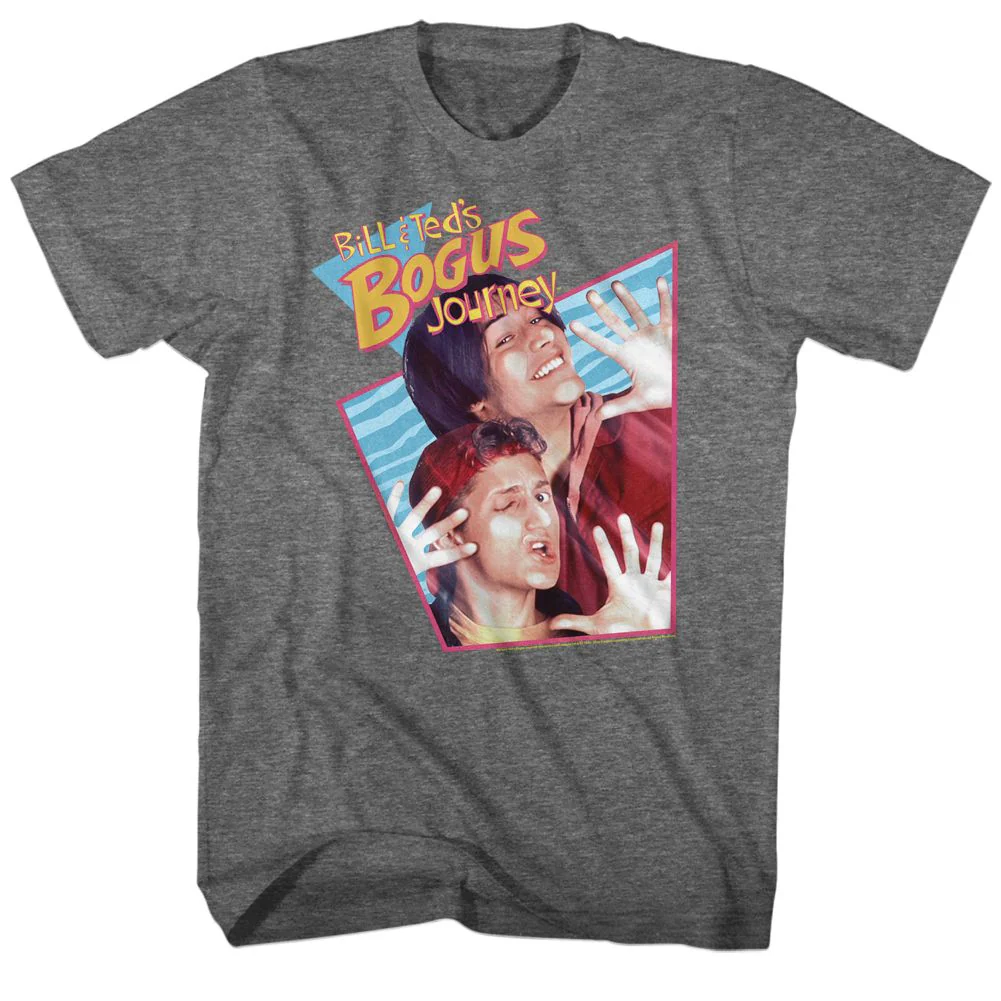 Unisex Adult T-shirt Rockinstone Bill And Ted Bogus Rhombus W/ Texture Heather Graphite Sizexxxl