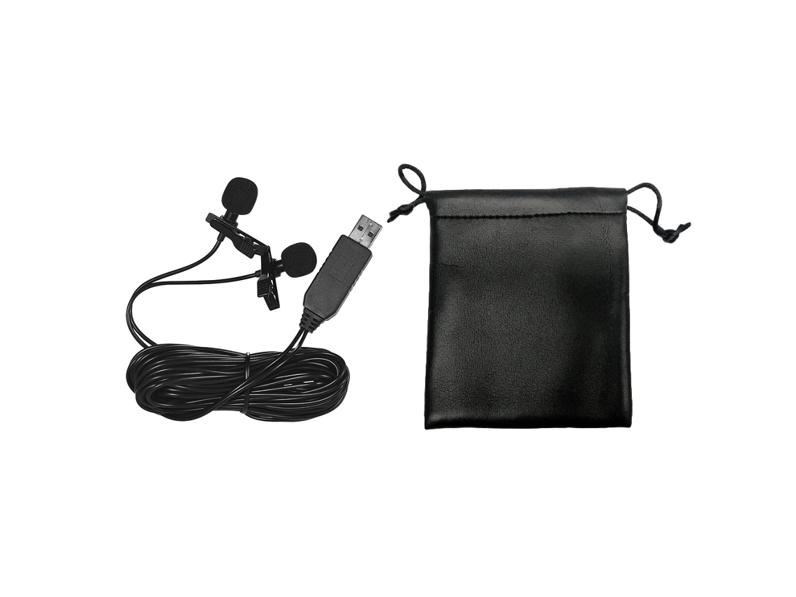 Micrófono Lavalier Dual Head Usb Clip-on Para Computadora Mini Micrófono Usb Portátil