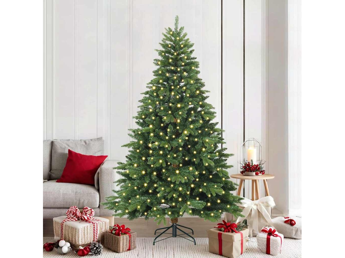 Vidaxl Árvore De Natal Artificial Com 300 Leds Verde 210 Cm Pe E Pvc