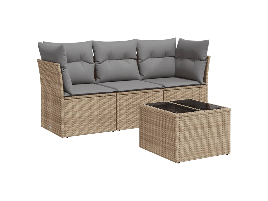 Garden Sofa Set, Garden Sofa Sets Vidaxl Bege Rattan / Vime (n/a)
