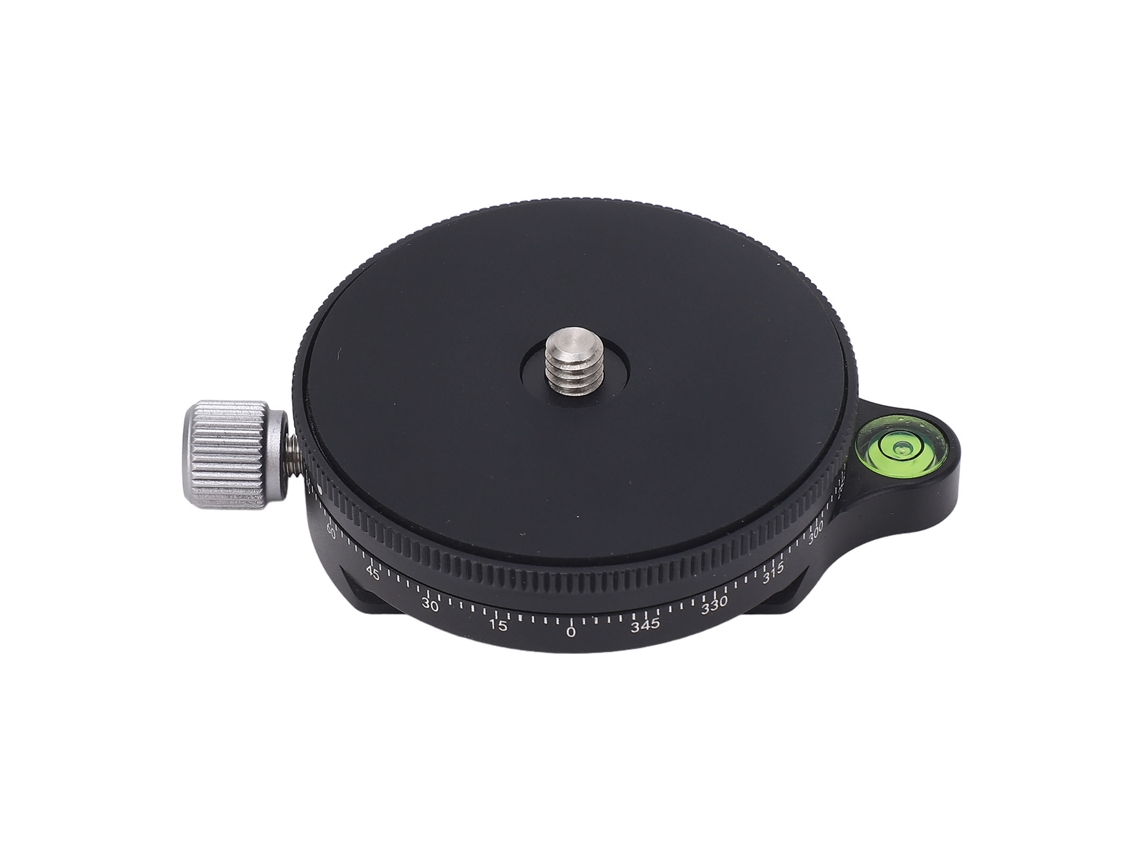 Base Giratória Panorâmica Para Câmera 60mm Alumínio Cnc Oxidado 1/4 3/8 Fios Cabeça Tripé 360 Graus