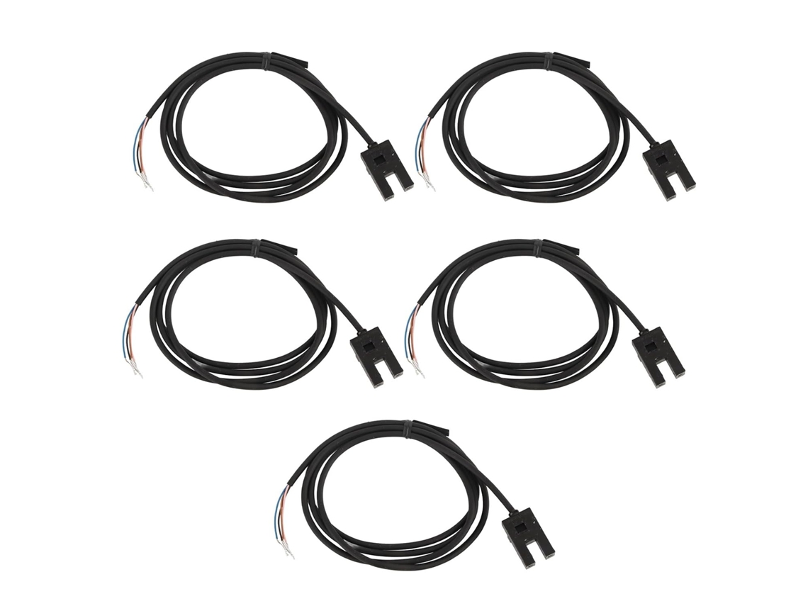 Interruptor Fotoelétrico Tipo U, Sensor De Fenda Em Abs Com Distância Detecção 5mm E Cabo 1m Para Automação Industrial