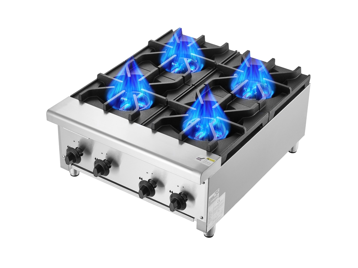 Fogão A Gás Comercial Da Succebuy 4 Queimadores 610 X 775 X 335 Mm 28000 Btu Prata