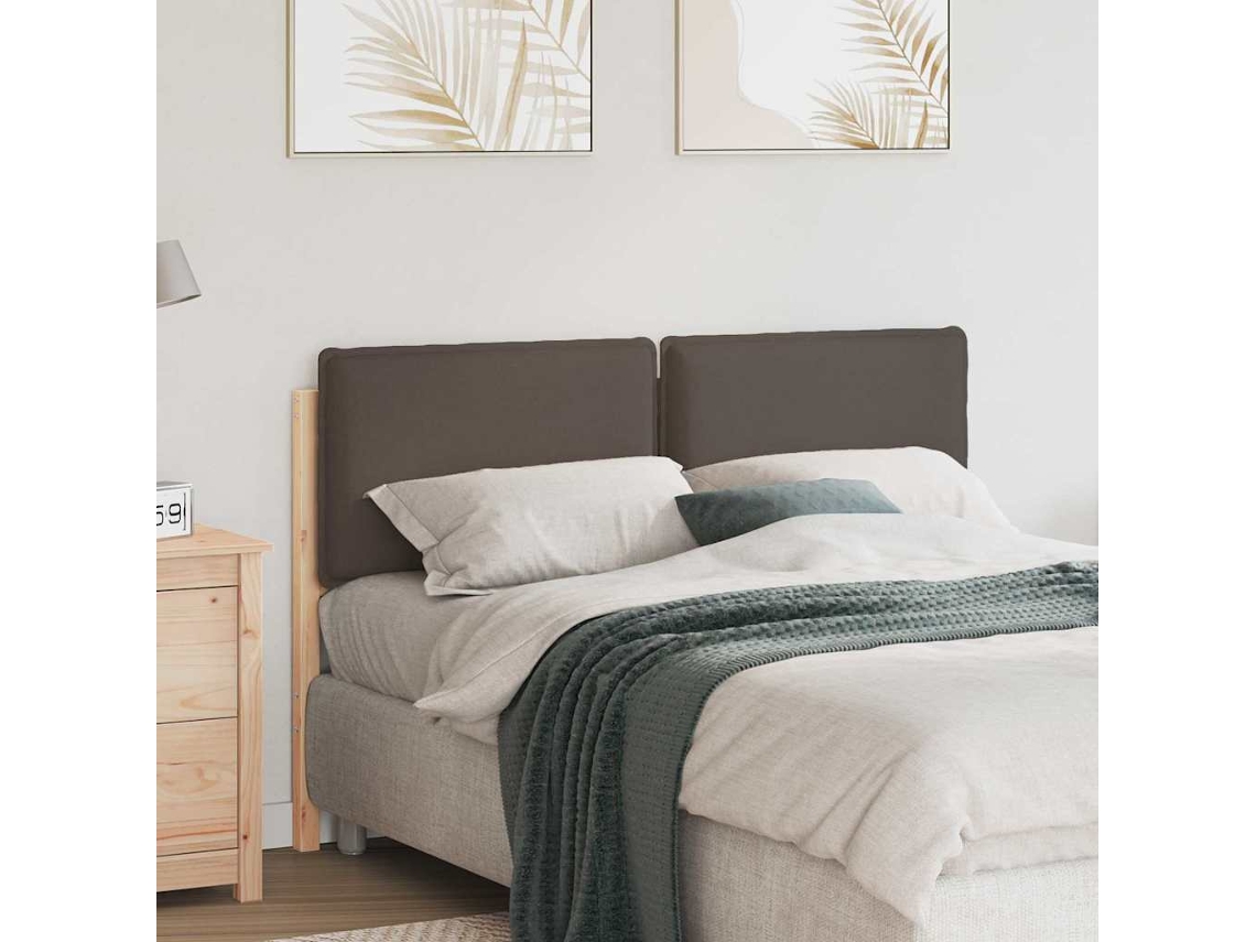 Vidaxl Cabeceira Estofada com Cabeceira Cinza Natural e Claro 160 Cm