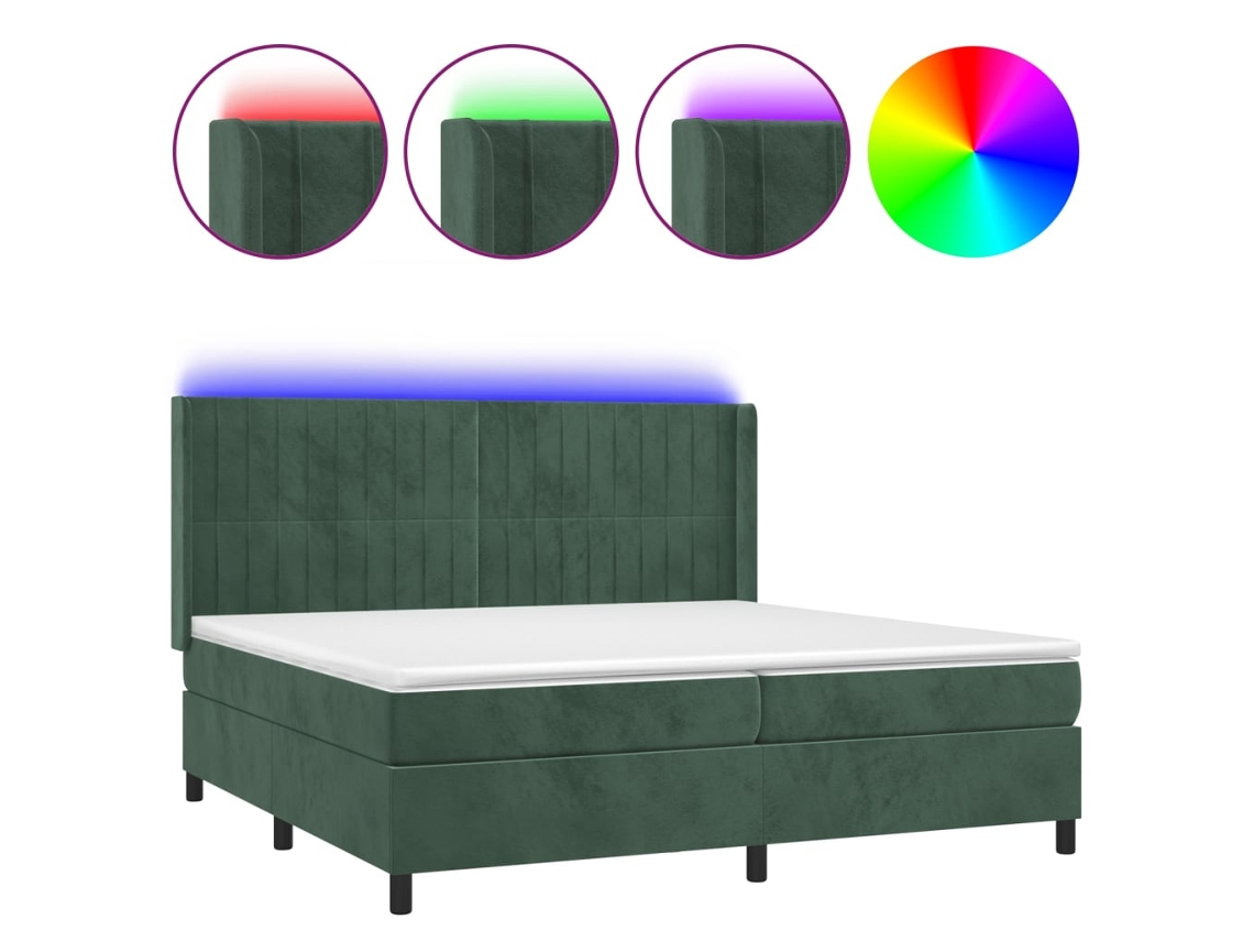 Box Spring Bed, Box Spring Beds Vidaxl Verde Veludo (200 X 200 Cm)