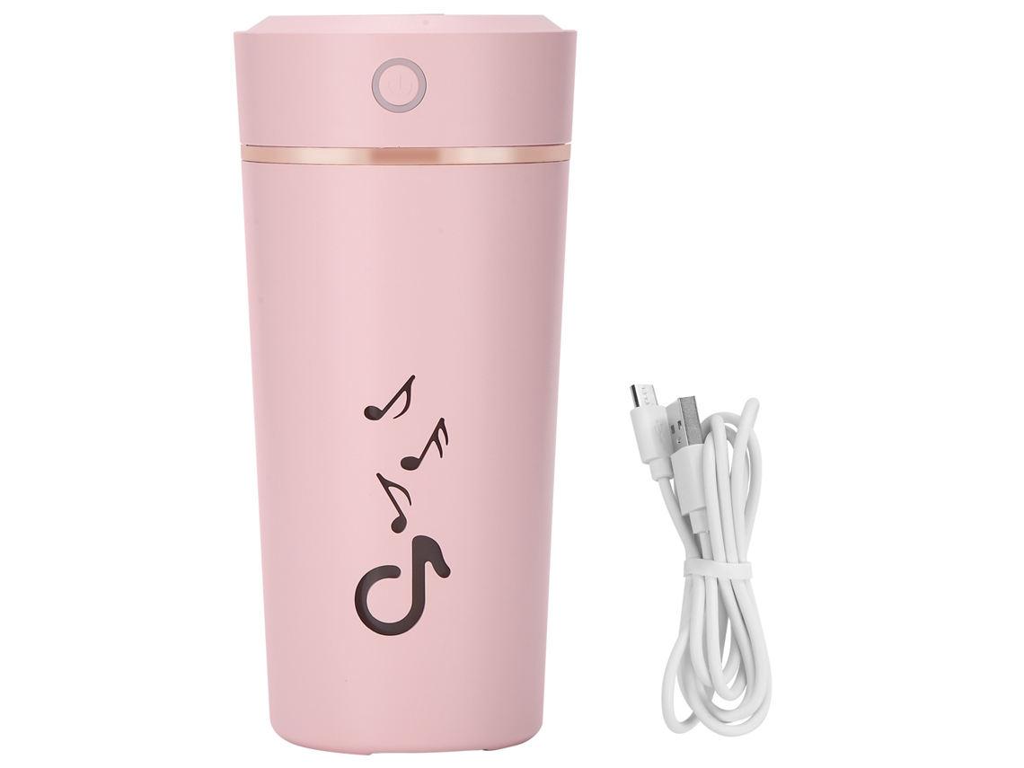 Taza Humidificadora 200ml com Desligamento Inteligente, 5h de Spray Contínuo, Luz Noturna, Portátil para Lar, Escritório, Carro (rosa)