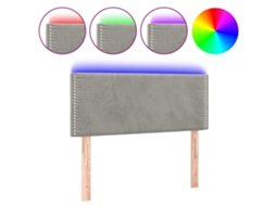 Led Headboard, Led Headboards Vidaxl Cinzeto Veludo (100 X 5 X 78/88 Cm)