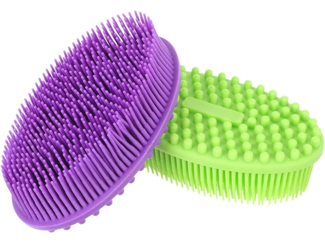 Lurelia Pack De 2 Escovas De Banho Para Bebé, Silicone Macio, Dupla Face E Massagem Suave, Banho Relaxante Suave