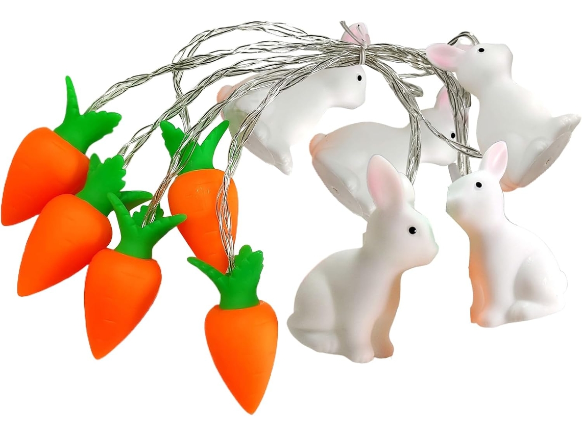 Luminária Coelho LED divertida e brilhante para decoração de primavera