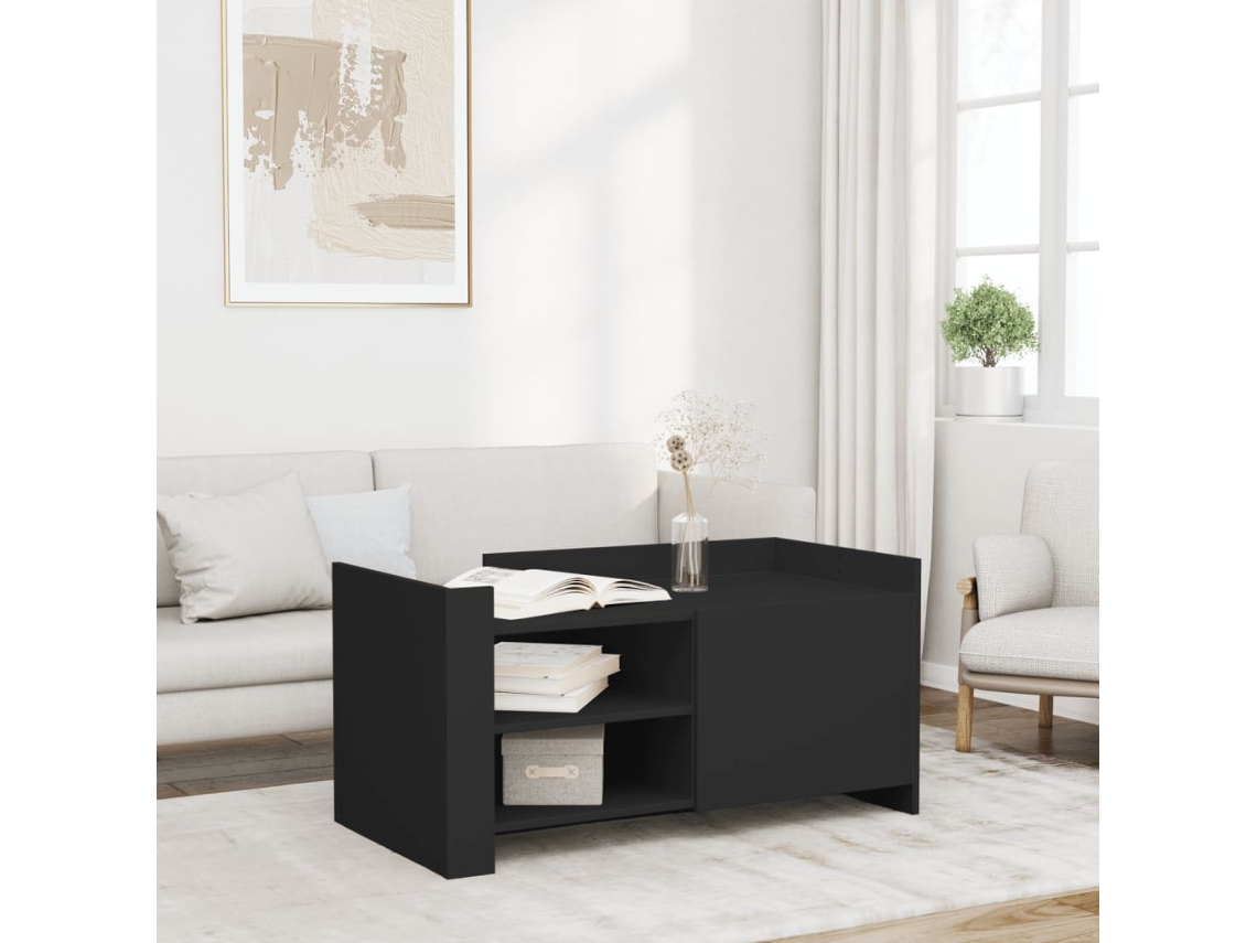 Vidaxl Mesa De Centro 100x50x50 Cm Derivados De Madeira Preto
