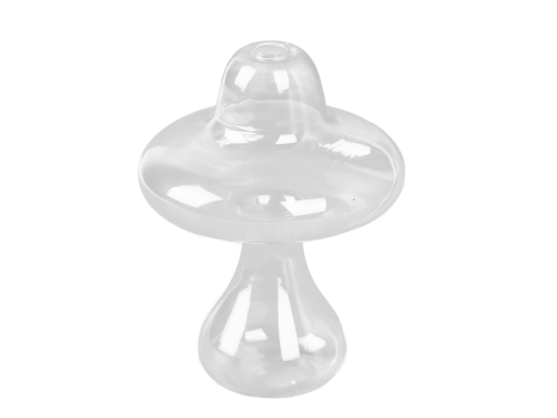 Vaso De Vidro Em Forma De Cogumelo Transparente Para Flores E Decoração