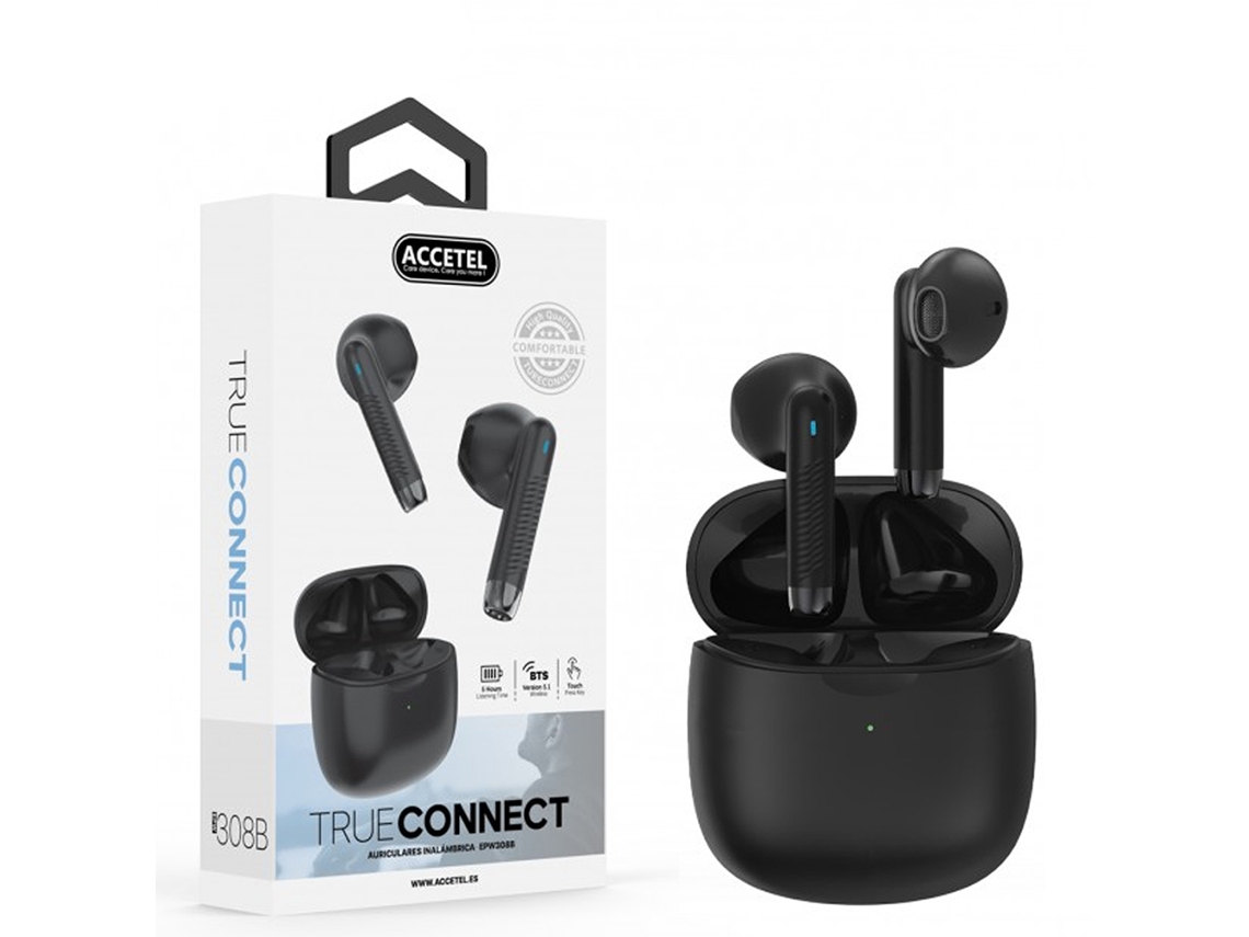 Auriculares Wireless Sem Fio, Para Telemóveis,2.4 Ghz, Type-C ACCETEL 308B (Preto)