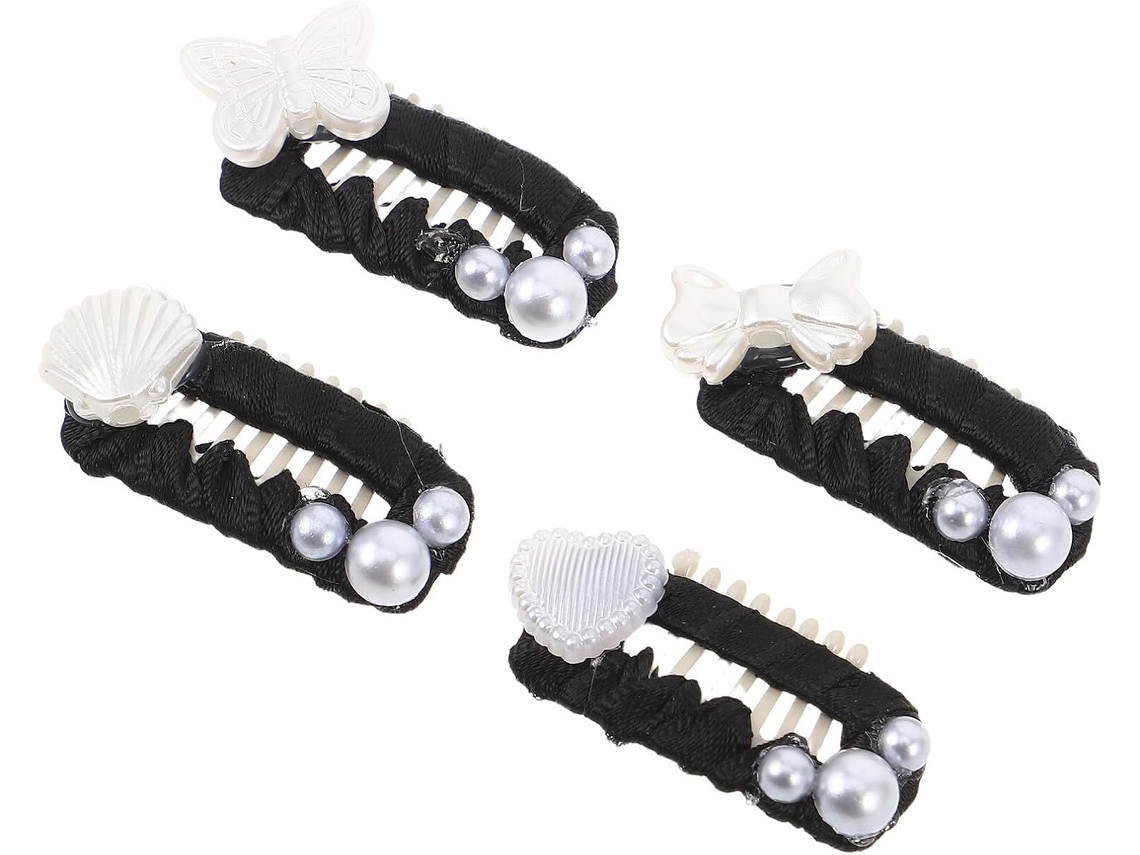 Presilhas De Cabelo Cabilock Cães E Gatos, 4 Peças Pretas