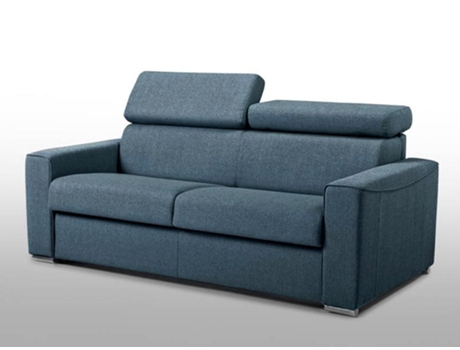 Sofá Cama DUNLOPILLO (196 x 94 x 100 Tamanho Cama: 140 - 159 cm - Veludo - Azul)