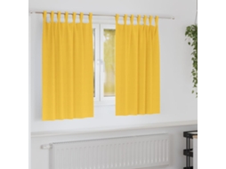 Vidaxl Cortinas Blackout Com Argolas 2 Unid. Amarelo-mostarda
