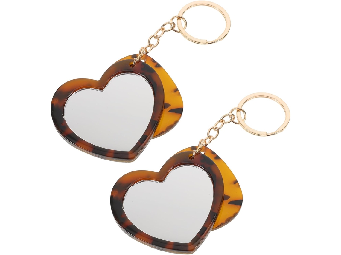 Conjunto Com 2 Espelhos Espelho Compacto Com Chaveiro, Em Metal