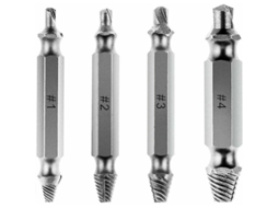 Conjunto Com 4 Brocas Extratoras De Parafusos Danificados De Aço Rápido(hss) De Dupla Face