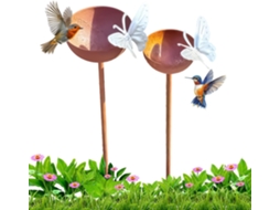 Estacas para Coleta de Água da Chuva Estacas Decorativas de Metal Rústico, Kit com 2 Unidades Suporte para Plantas e CHABERLU