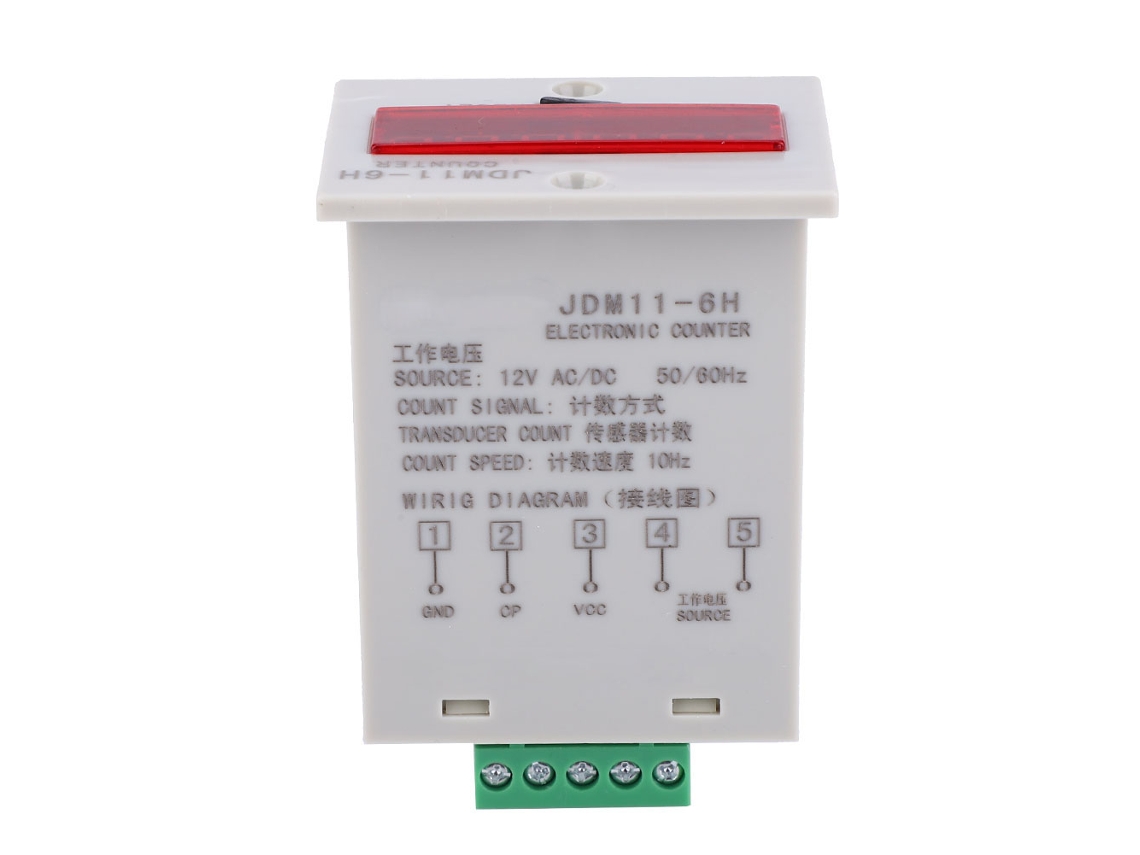 Contador Electrónico Jdm11 6h de 6 Dígitos Led Con Memoria de Fallo de Alimentación Ac/dc12v | S/MARCA