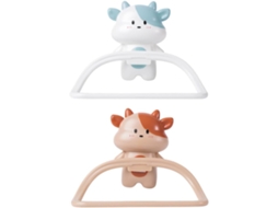 Suporte De Toalha Parede Para Banheiro Com Desenho Animado, Em Pp, 2 Peças Com Ventosa, Ideal Para Crianças
