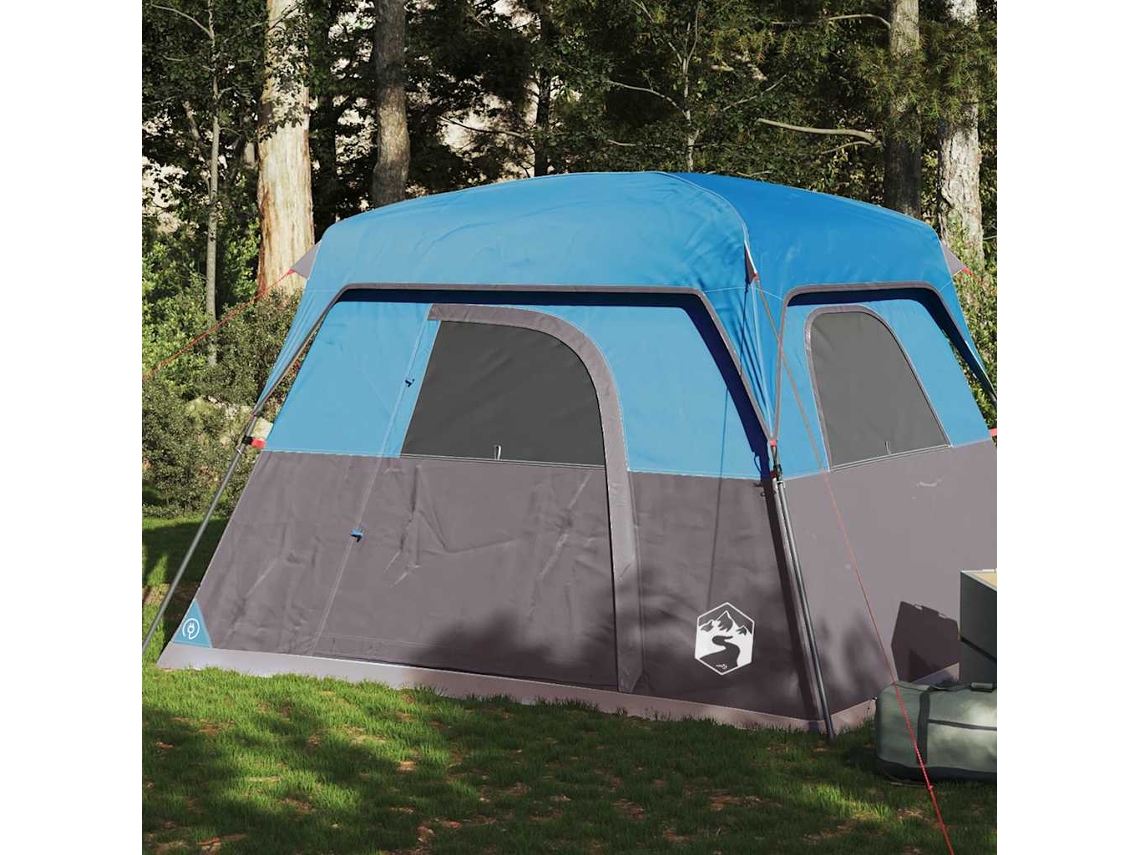 Vidaxl Tenda De Campismo Cabana Para 4 Pessoas Impermeável Azul