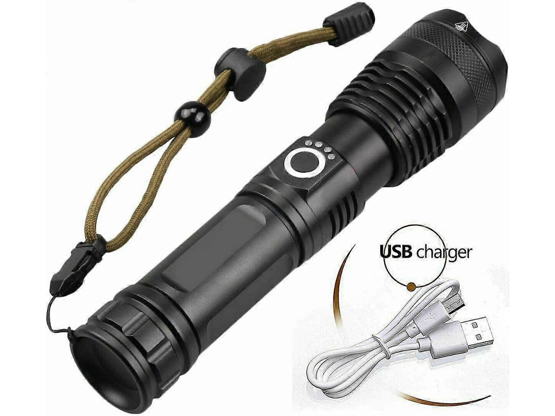 Lanterna Potente Pb Com Carregamento Usb E Zoom Telescópico De Longo Alcance P70 Para Passeios Noturnos E Acampamentos Olysi Shop