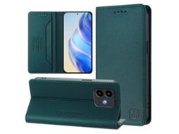 Capa De Couro Para Celular Rc01 Com Dupla Dobra Magnética E Rfid