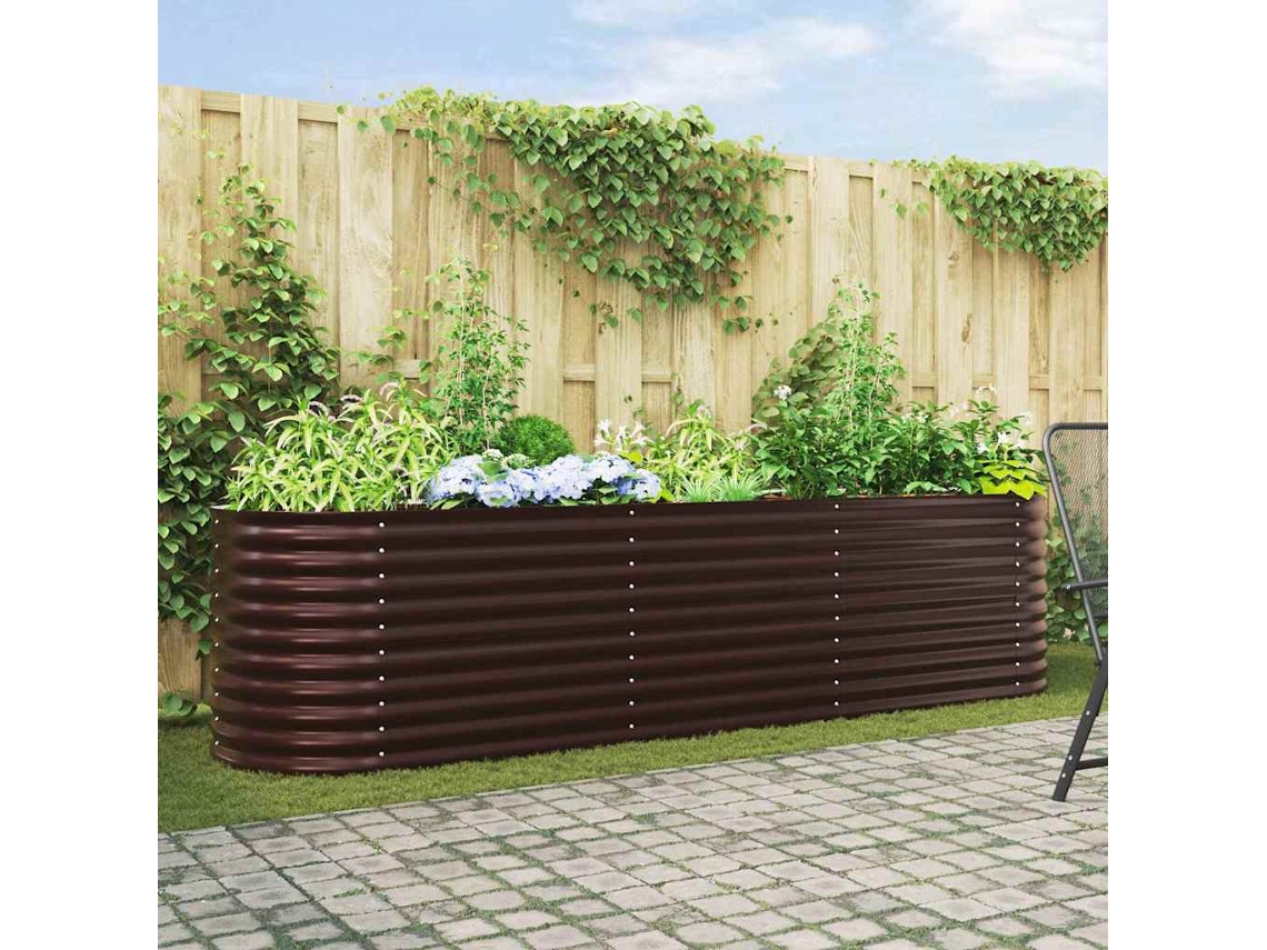 Vidaxl Cama Elevada Castanho 320 X 80 X 81 Cm Aço