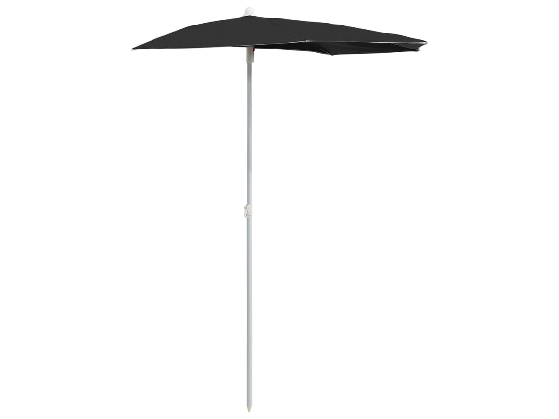 Guarda sol Semicircular com Mastro 180x90 Cm Preto MAISON EXCLUSIVE