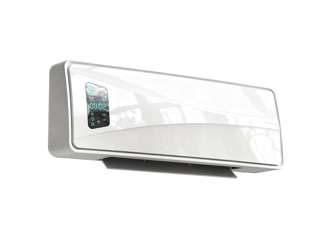 Aquecedor Elétrico Parede Display Led 3 Modos Temporizador Termostato Oscilação 2000w Branca
