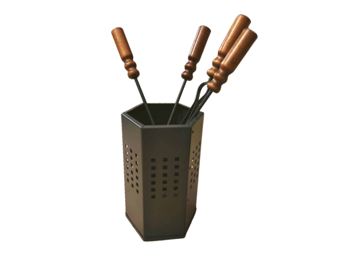 Conjunto Lareira ou Fogão KEKAI Cubo com 4 Peças 29 Cm