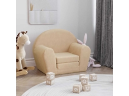 Vidaxl Sofá-cama Infantil Peluche Macio Creme