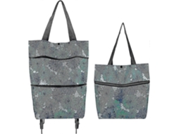 2 em 1 Carrinho Home Tote Saco de Compras Capacidade Protetora Impermeável 15kg GOKOCO (verde)
