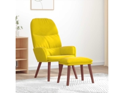 Vidaxl Cadeira De Descanso Com Banco P/ Pés Veludo Amarelo