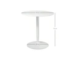 Mesa De Jantar Redonda Ø70 X 75 Cm, Moderna Para Cozinha, Aconchegante Para 2 Pessoas, Base Em Aço Com Apoio Antiderrapante Ideal Para Jardim Btforus
